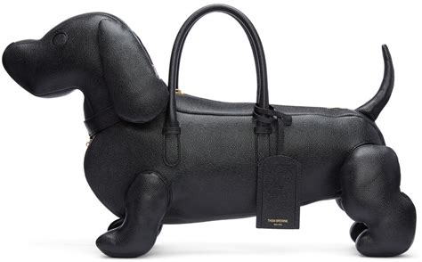 thom browne black dog bag